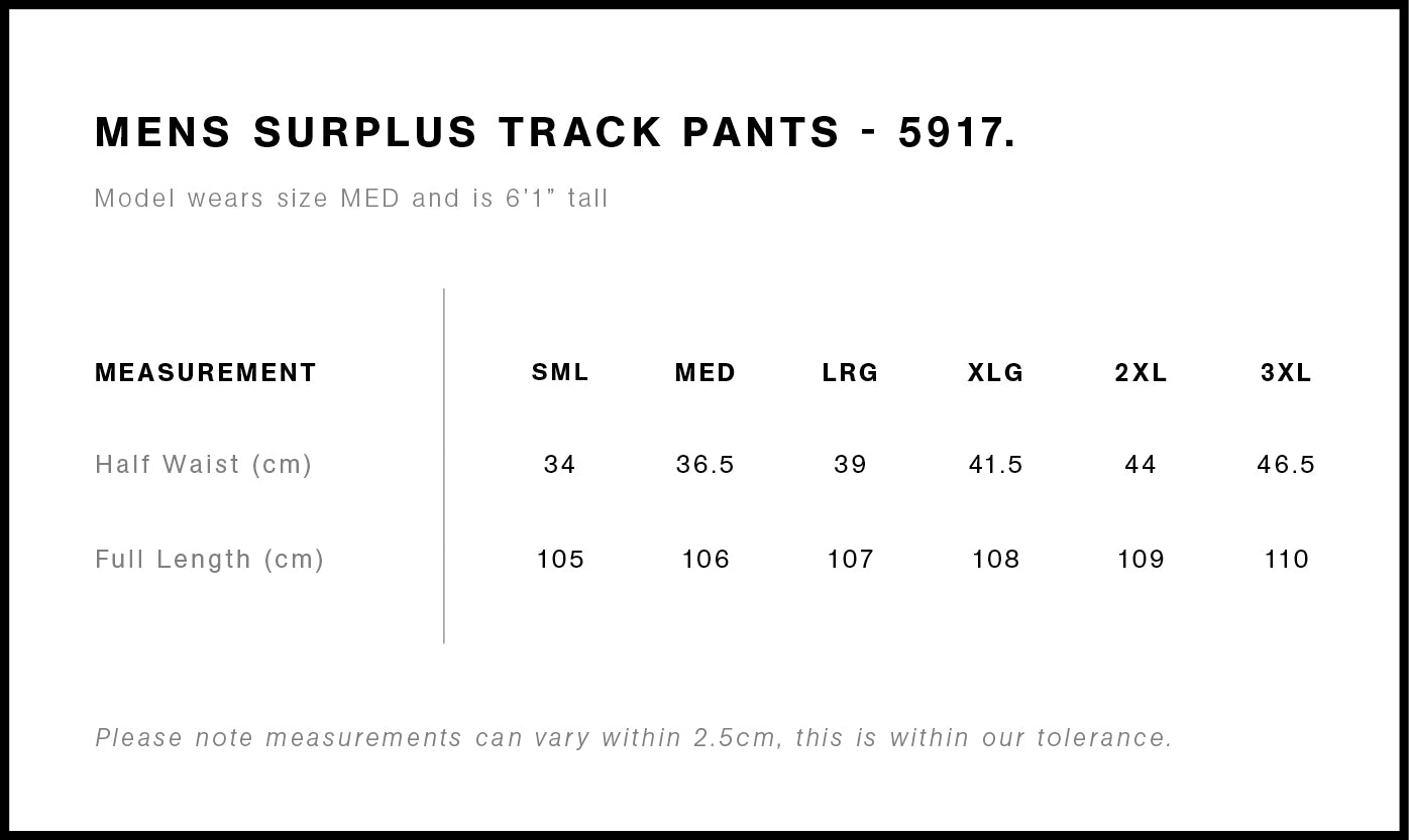 MENS SURPLUS TRACK PANTS - 5917